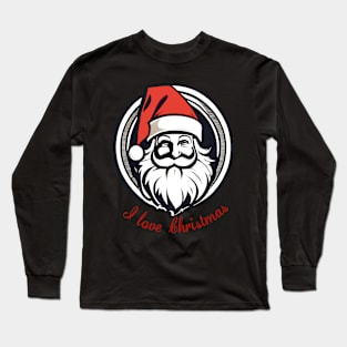 I love Christmas cool smiling Santa Claus Long Sleeve T-Shirt